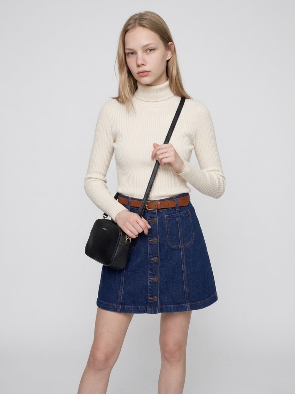 Topshop Moto denim skater style skirt Sz 30 waist - Picture 1 of 6
